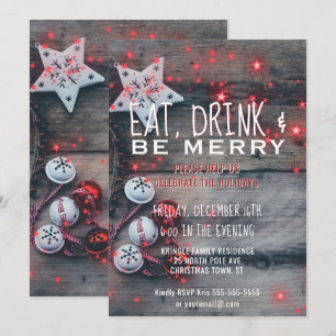 Eat Drink Be Merry Holiday Party Invitation