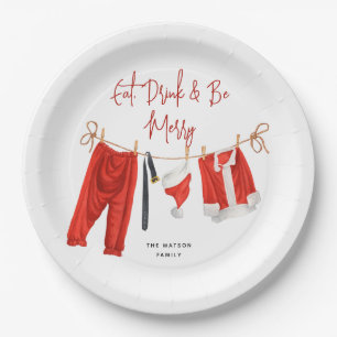 Eat, Drink & Be Merry Santa's Christmas Paper Plate