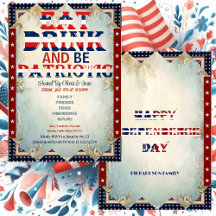Eat Drink & Be Patriotic 4 July Party Shabby Chic 