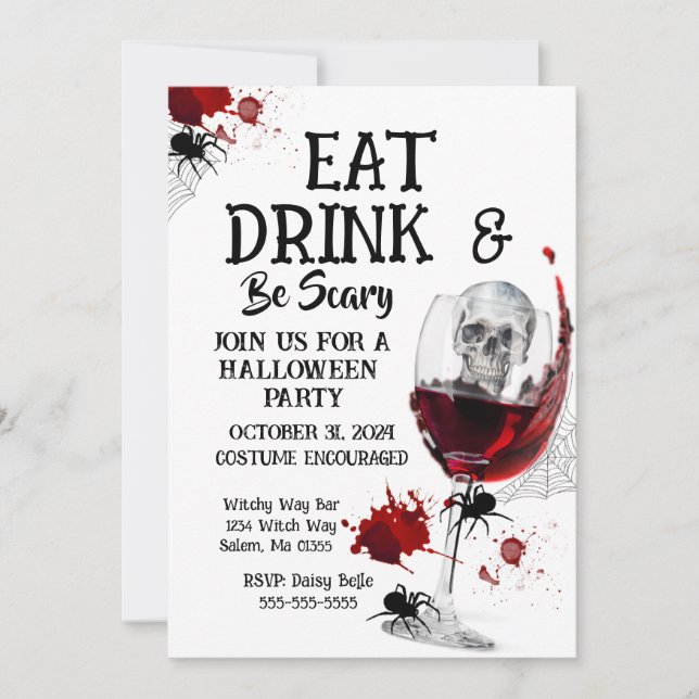 Eat, Drink & Be Scarry Invitation (Front)