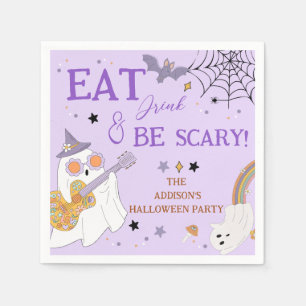 Eat Drink & Be Scary Fun Spooky Halloween Party Napkin