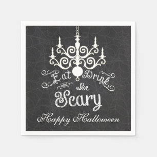 Eat Drink Be Scary Halloween Chalk Party Napkins