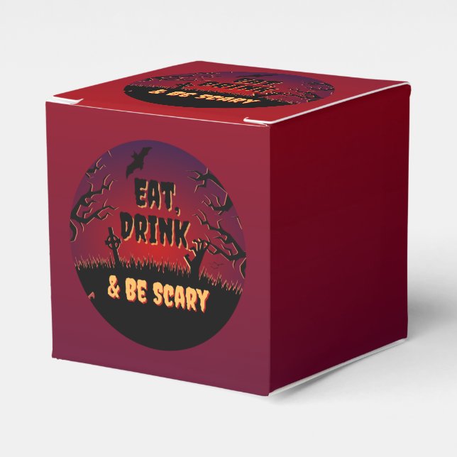Eat, Drink & Be Scary Halloween Favour Box (Front Side)