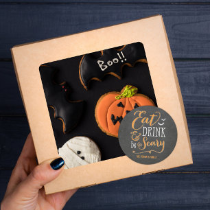 Eat Drink Be Scary Halloween Gift Tag Stickers