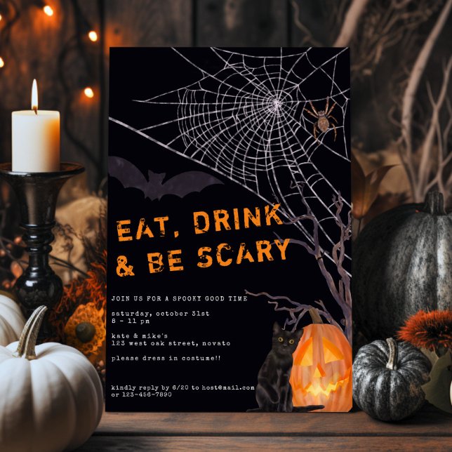 EAT DRINK & BE SCARY Halloween Party Invitation (Creator Uploaded)