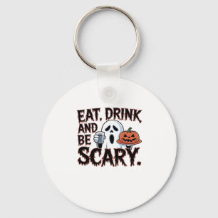 Eat Drink Be Scary Halloween Pumpkin Creative Styl Key Ring