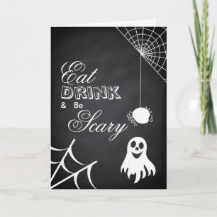 Eat Drink & be Scary Halloween Spider Web Card
