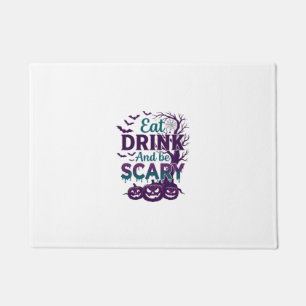 Eat Drink Be Scary Halloween Spooky Tree Pumpkins_ Doormat