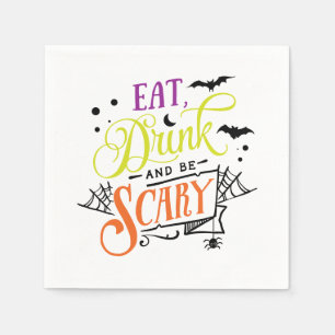Eat, Drink & Be Scary Halloween Typography Napkin