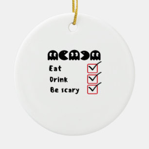Eat Drink Be Scary Minimal Clean Ceramic Tree Decoration