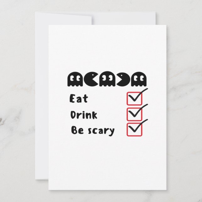 Eat Drink Be Scary Minimal Clean Holiday Card (Front)