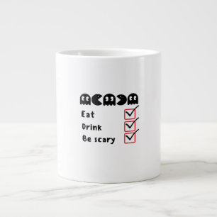 Eat Drink Be Scary Minimal Clean Large Coffee Mug