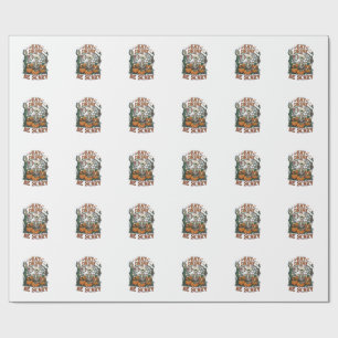 Eat Drink Be Scary Skeleton Halloween Pumpkins_1 Wrapping Paper