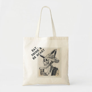 Eat, Drink & Be Scary Skeleton Tote Bag