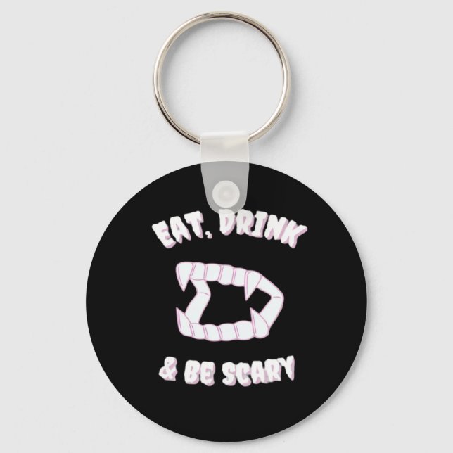Eat Drink Be Scary Vampire Minimalist Key Ring (Front)