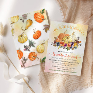 Eat Drink & Be Thankful Friends Thanksgiving Lunch Invitation