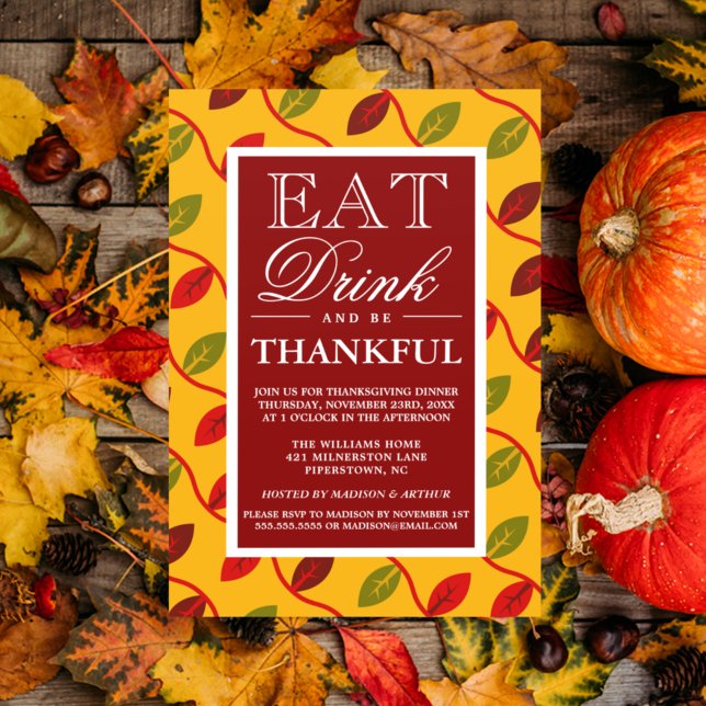 Eat Drink & Be Thankful Invitation (Creator Uploaded)