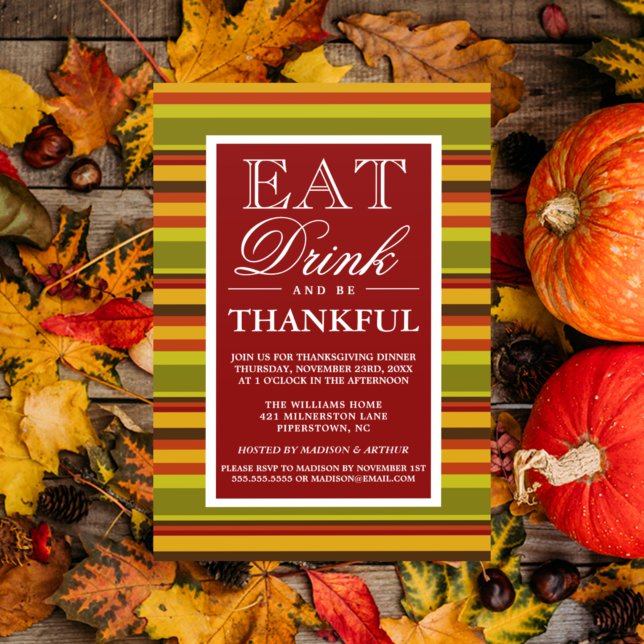 Eat Drink & Be Thankful Invitation (Creator Uploaded)