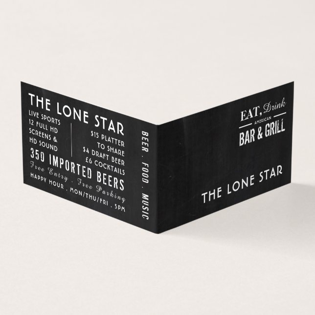 Eat, Drink Chalkboard, Pub/Brewery, Detailed Business Card (Outside)