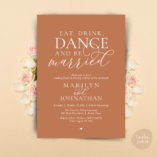 Eat, Drink, Dance, Be Married, Wedding Elopement Invitation