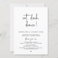 Eat, Drink, Dance, Wedding Elopement Dinner Party 
