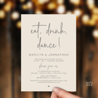 Eat, Drink, Dance, Wedding Elopement Dinner Party 