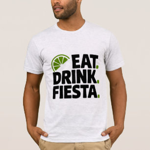 Eat Drink Fiesta Minimal Retro T-Shirt