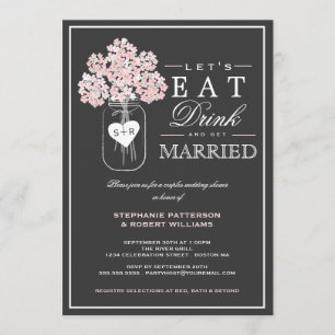 Eat Drink & Get Married Couples Shower Invitation