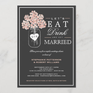 Eat Drink & Get Married Couples Shower Invitation