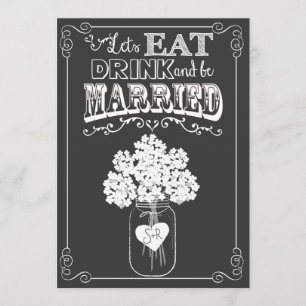 Eat Drink & Get Married Couples Shower Invitation