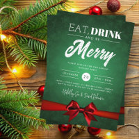Eat, Drink Green Winter Wonderland Holiday Bow