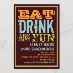 Eat, Drink & Have Fun at a Summer BBQ Party Invitation