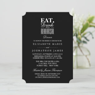 Eat, Drink It's a Rehearsal Dinner Invitation