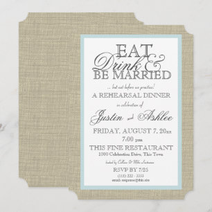 Eat Drink Married Rehearsal Dinner Invitation