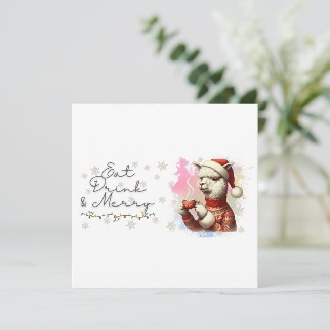 Eat Drink & Merry Christmas Card (Standing Front)