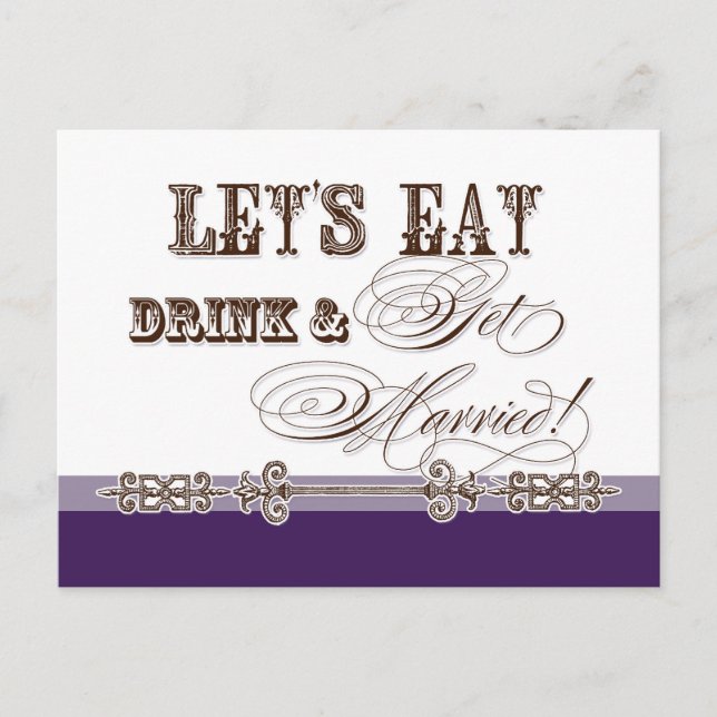 Eat, Drink n Get Married, Bridal Shower Invitation (Front)