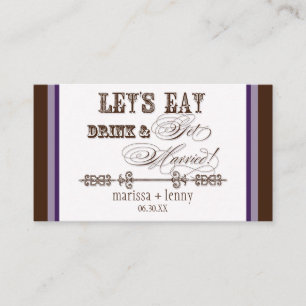 Eat, Drink n Get Married Escort Table Number Cards