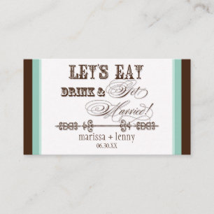 Eat, Drink n Get Married Escort Table Number Cards