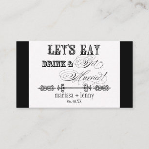 Eat, Drink n Get Married Escort Table Number Cards