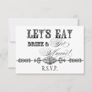 Eat, Drink n Get Married Formal RSVP Response Card