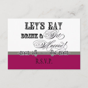 Eat, Drink n Get Married Formal RSVP Response Card