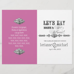Eat, Drink n Get Married, Formal Wedding Program