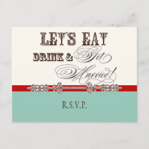 Eat, Drink n Get Married, RSVP Response Postcard