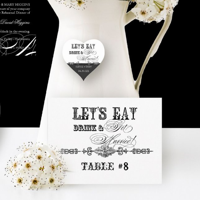 Eat, Drink n Get Married, Table Number Postcards (Creator Uploaded)