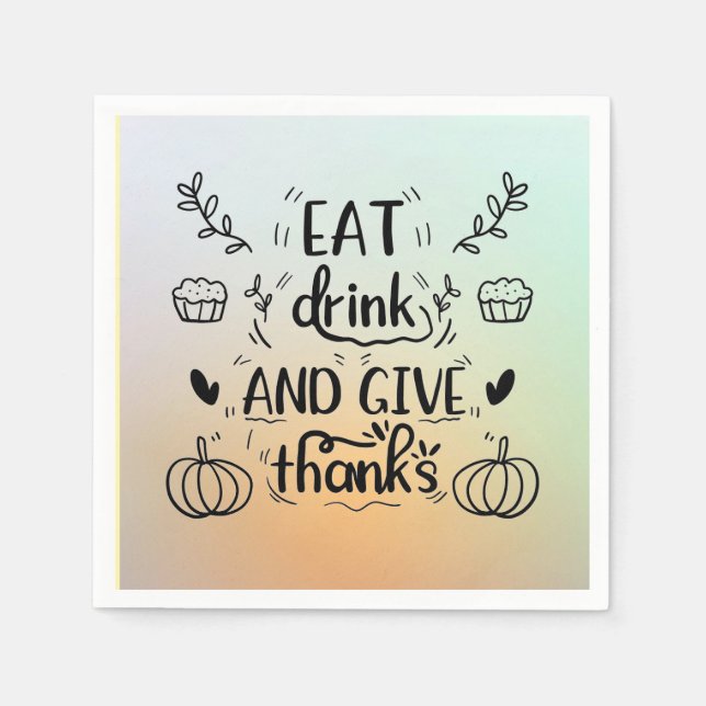 eat drink Paper Napkin (Front)