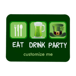 Eat Drink Party Funny St. Patrick's Day Magnet