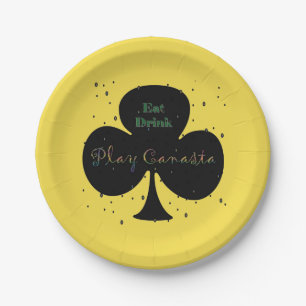 Eat Drink Play Canasta Paper Plate