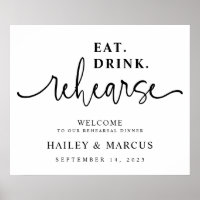 Eat Drink Rehearse Rehearsal Dinner Invitation