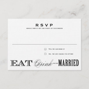EAT, DRINK RSVP 3.5 x 5 Card