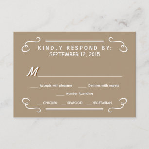 Eat Drink & RSVP Sandalwood Tan Wedding Reply